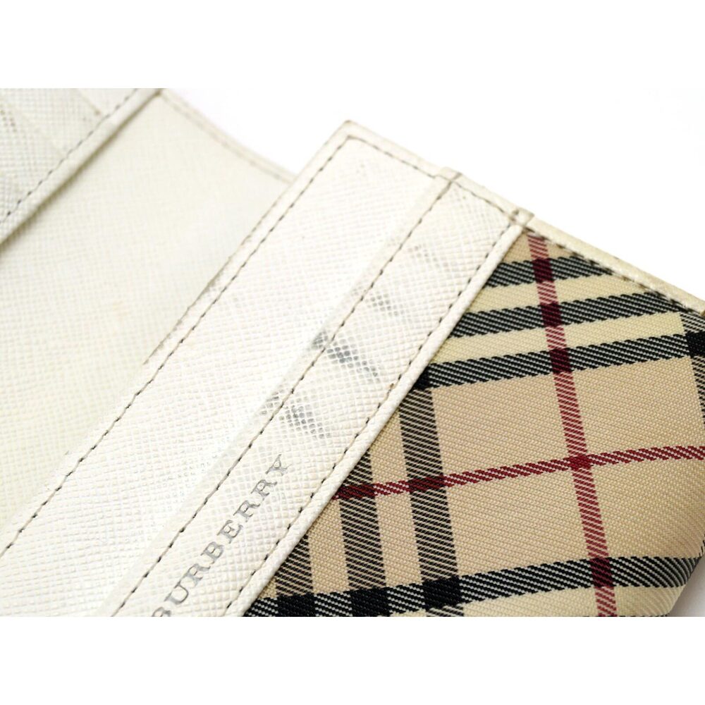 Burberry Canvas fold Beige Bi Wallet White - Picture 8 of 8